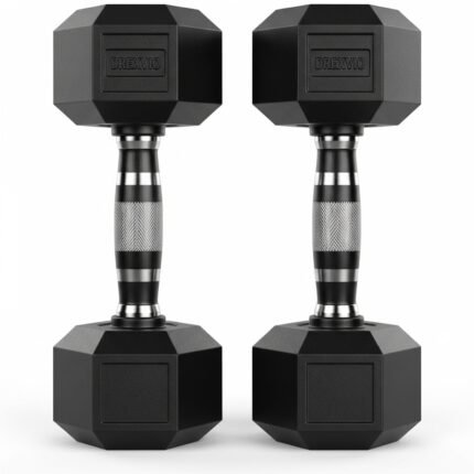 drexvio Hex Dumbbell Set Solid Cast Iron Free Weights for Home Gym